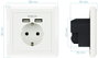 Nanocable Base de enchufe de pared Schuko con 2 puertos USB, blanco